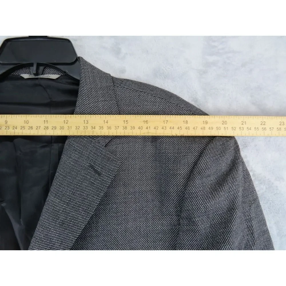 Canali Travel Blazer Mens 46R(EU56) Grey Wool Italia Tailoring Luxury Sport Coat